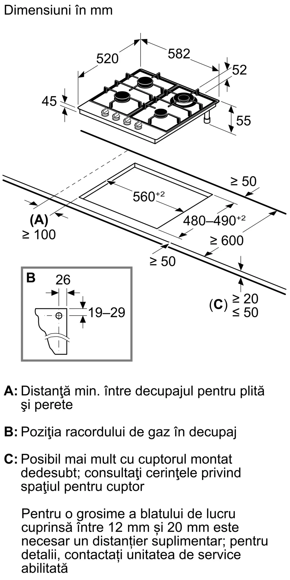 Plită pe gaz Bosch Seria 6, 60 cm, Inox [8]