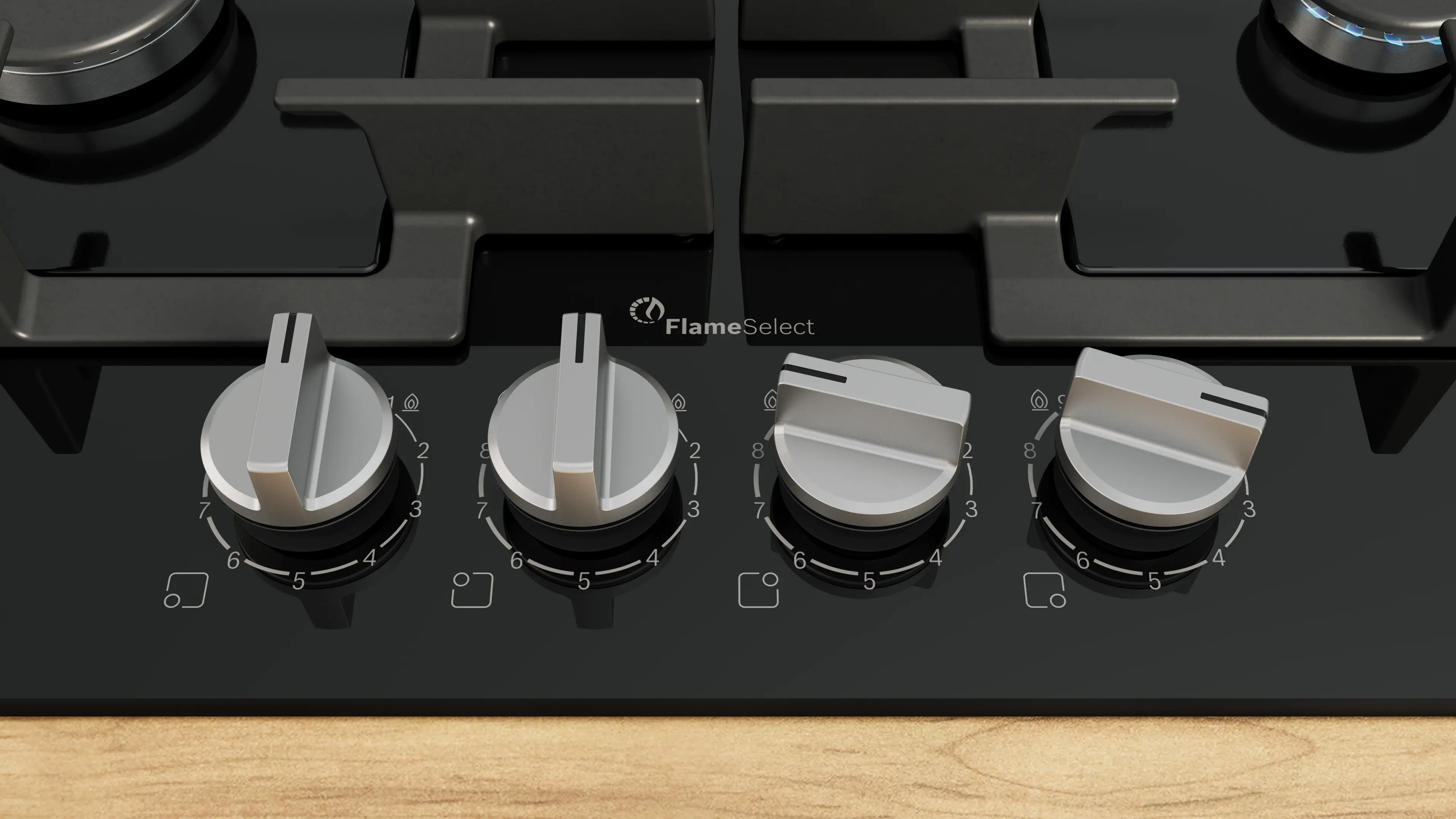 Plita pe gaz Bosch Seria 6, 60 cm, Quartz, Negru [2]