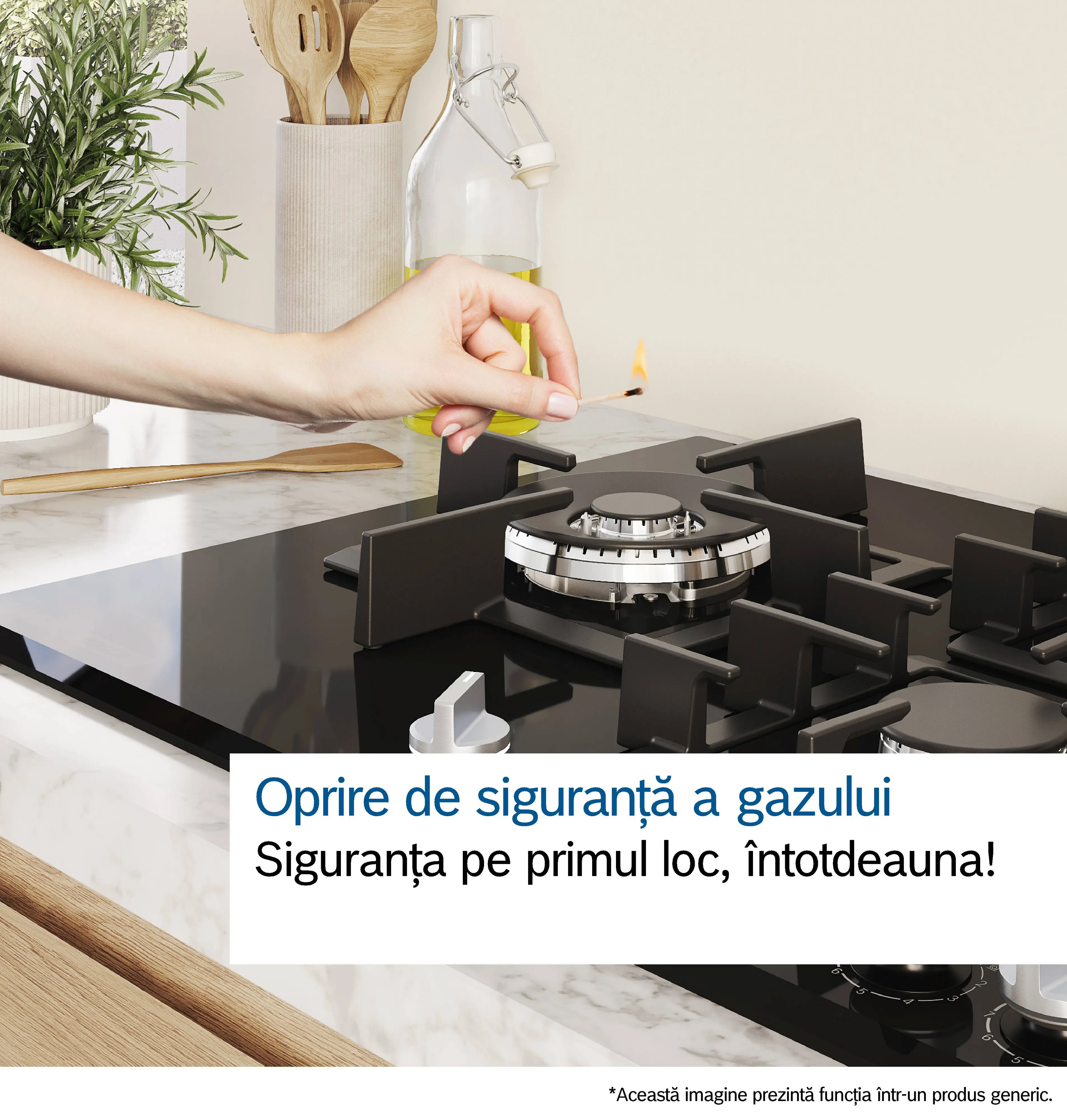 Plita pe gaz Bosch Seria 6, 60 cm, Quartz, Negru [11]