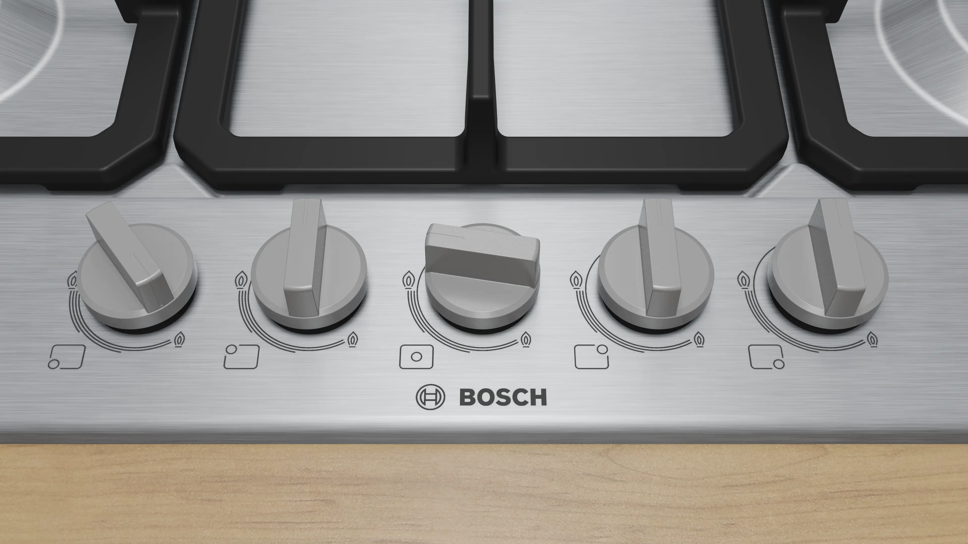 Plită pe gaz Bosch Seria 6, 75 cm, Inox [5]