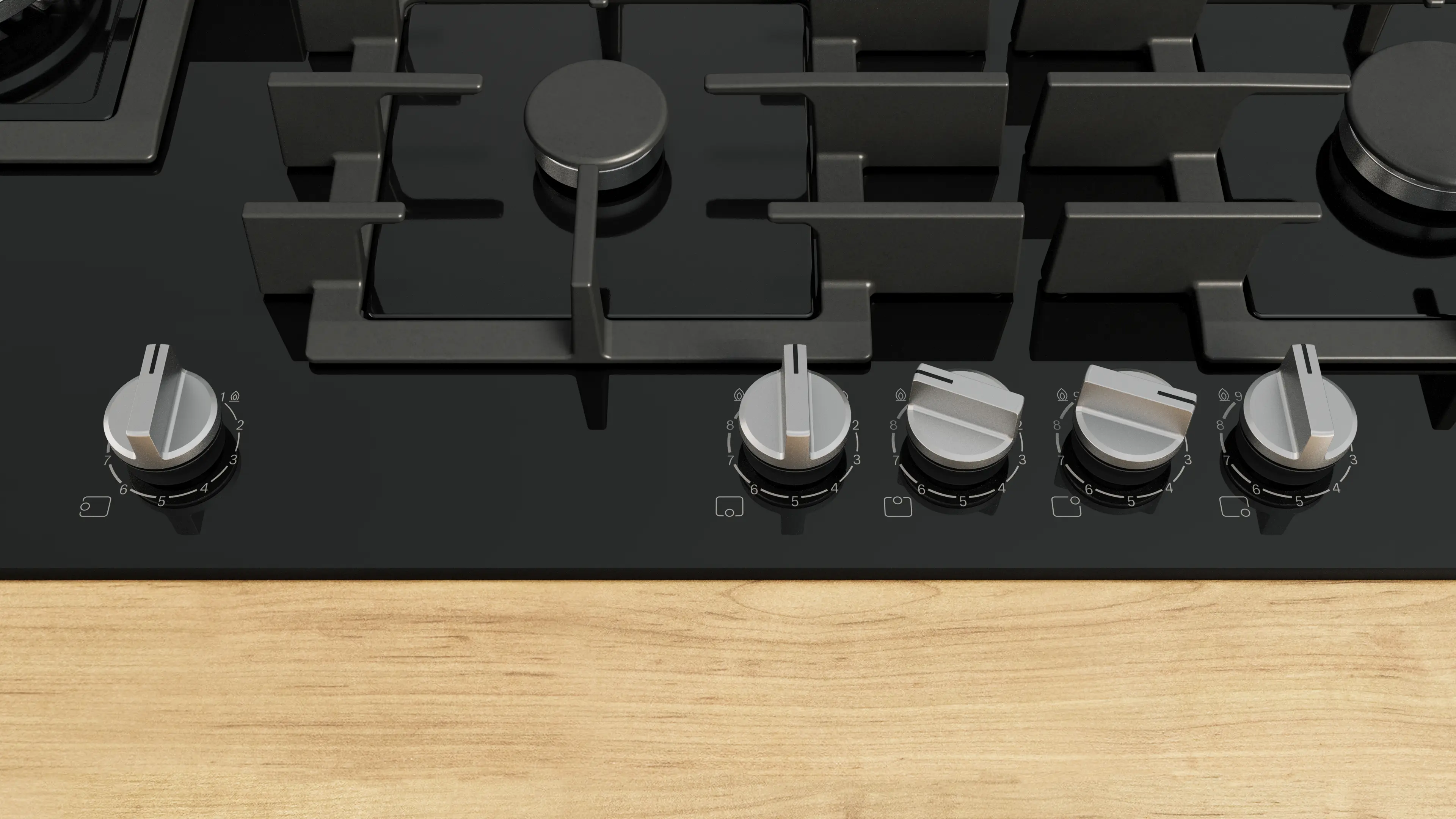 Plita pe gaz Bosch Seria 6, 90 cm, Quartz, Negru [5]