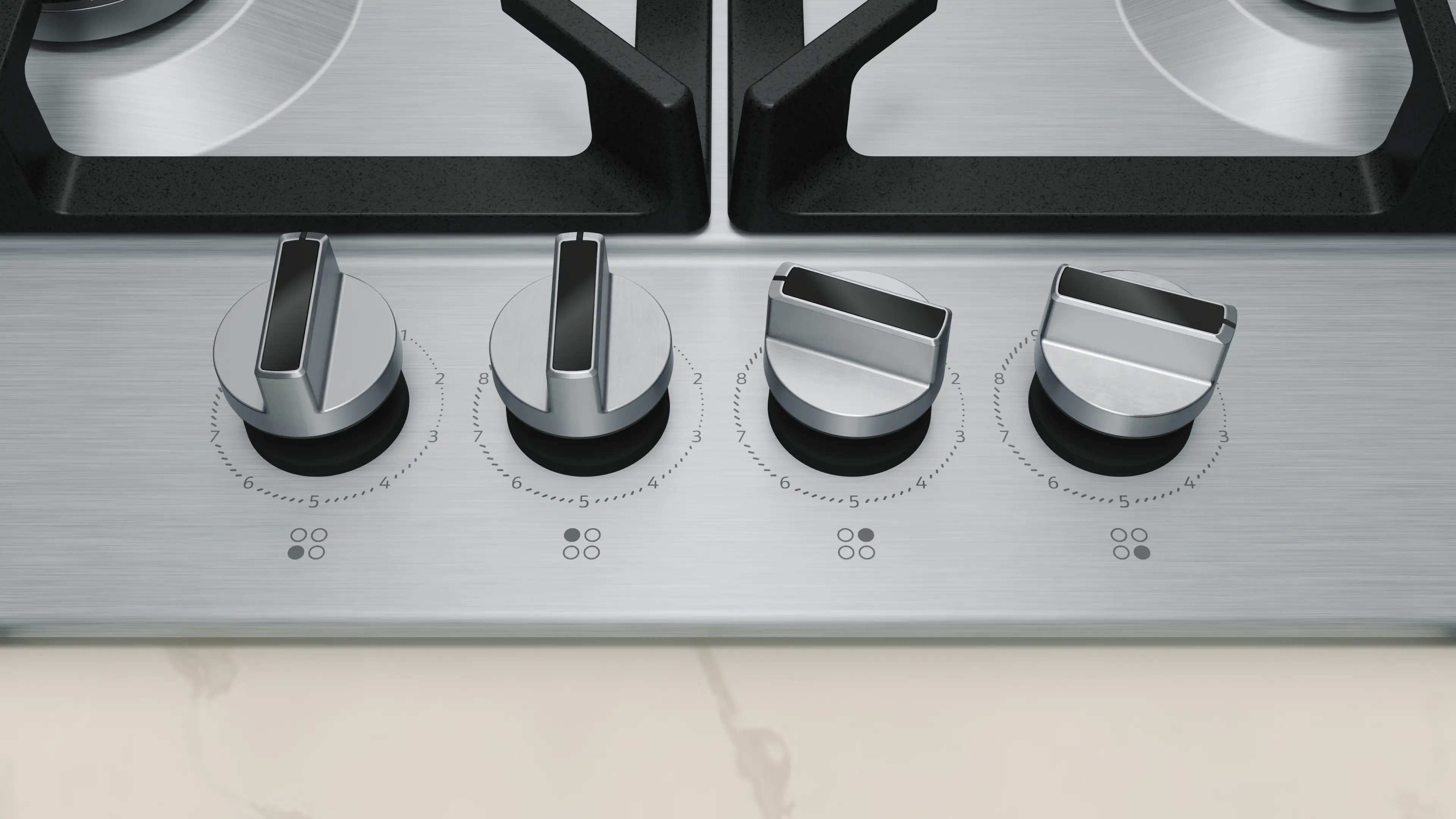 Plită pe gaz NEFF N70 T26CIP8N0, 60 cm, 4 arzătoare, FlameSelect® 9 trepte, grătare fontă, inox [5]