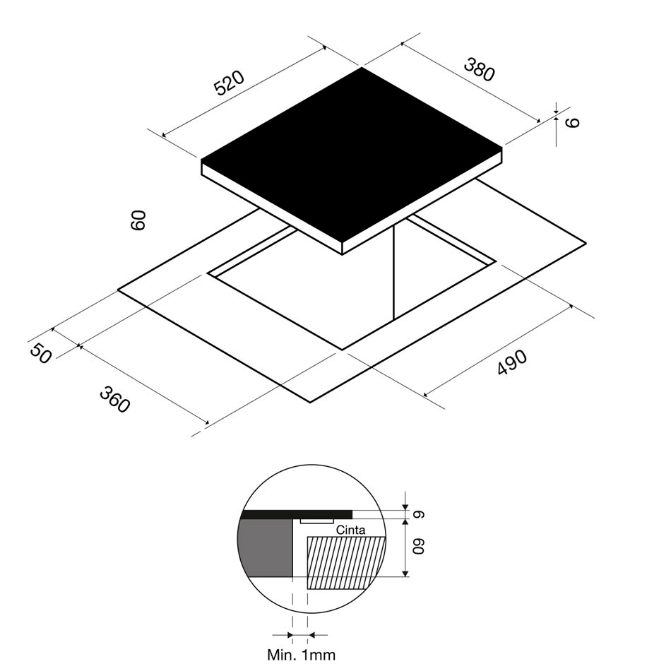 Plită Teppan Yaki cu inducție Pando PI TEP, 38 cm, 2 zone, 50–220 °C [3]
