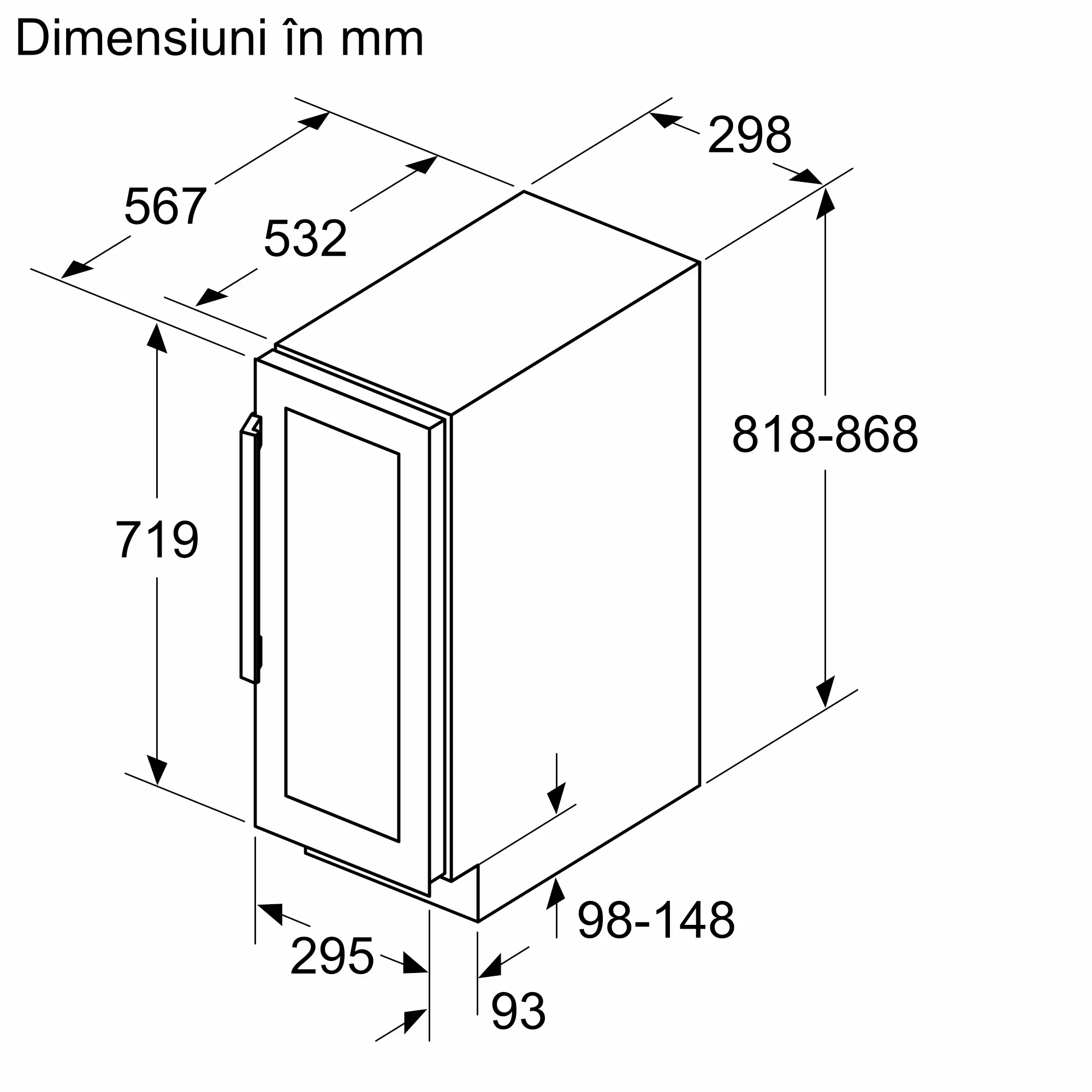 Răcitor de vin încorporabil 81.8 x 29.8 cm, Bosch Seria 6, Negru [5]
