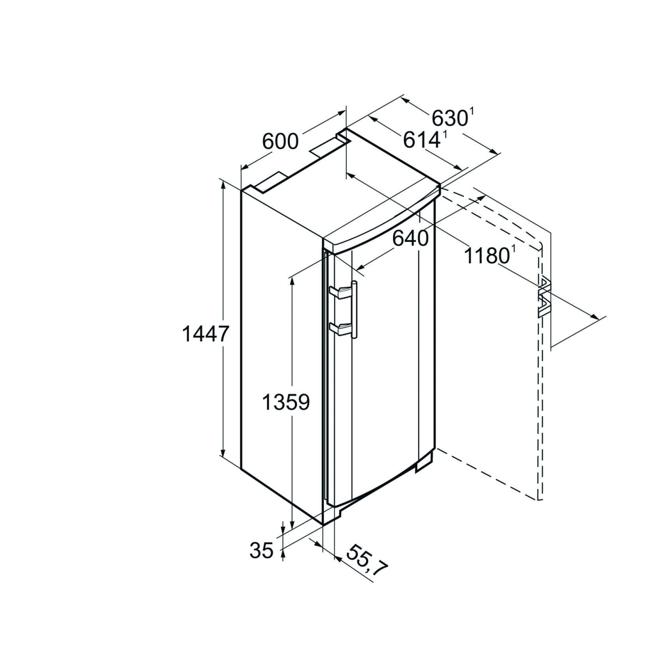 RESIGILAT - Congelator vertical Liebherr GNsl 2323 Comfort, NoFrost, Clasa F, Gri, 144.7 cm, 195 litri [5]