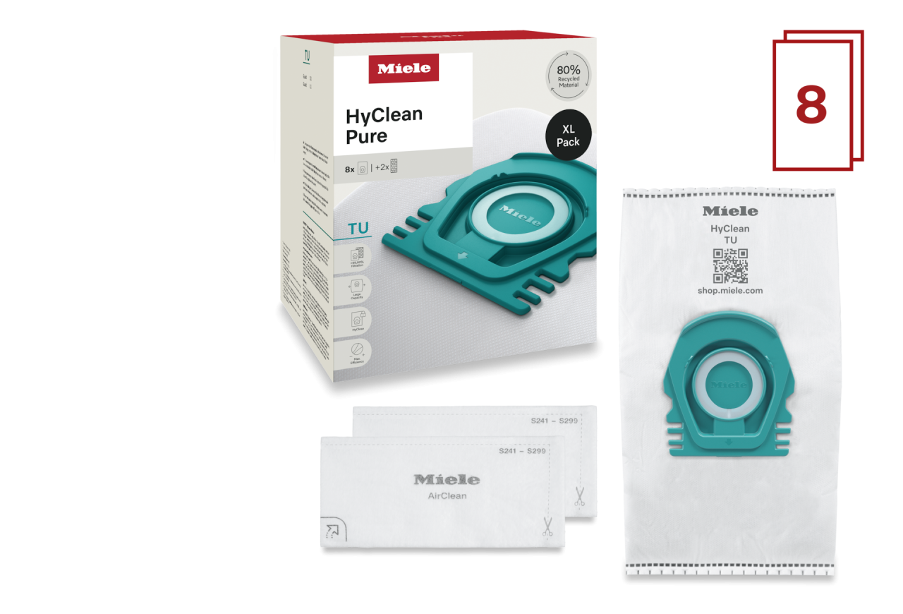 Saci de aspirator Miele TU XL HyClean Pure, pachet cu 8 bucăți [2]