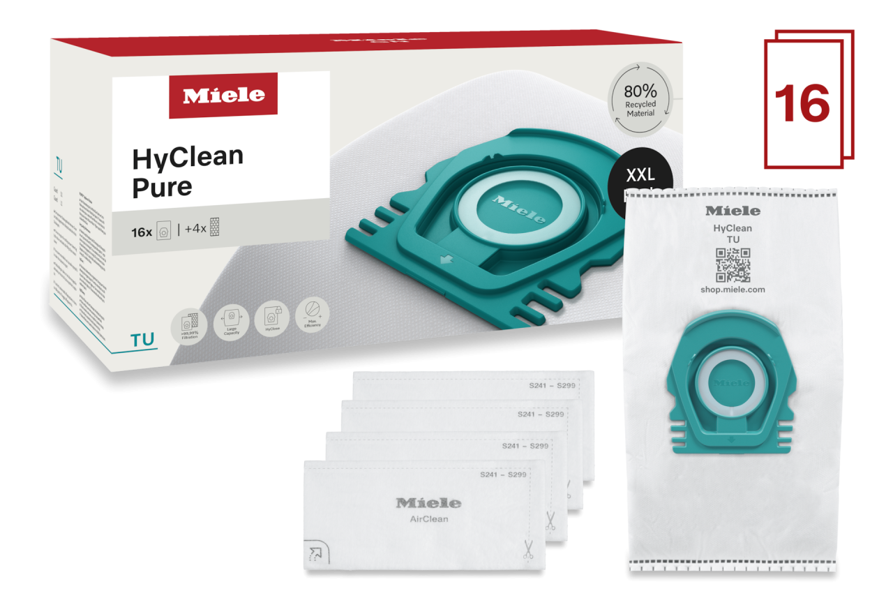 Saci de aspirator Miele TU XXL HyClean Pure, pachet cu 16 bucăți [2]