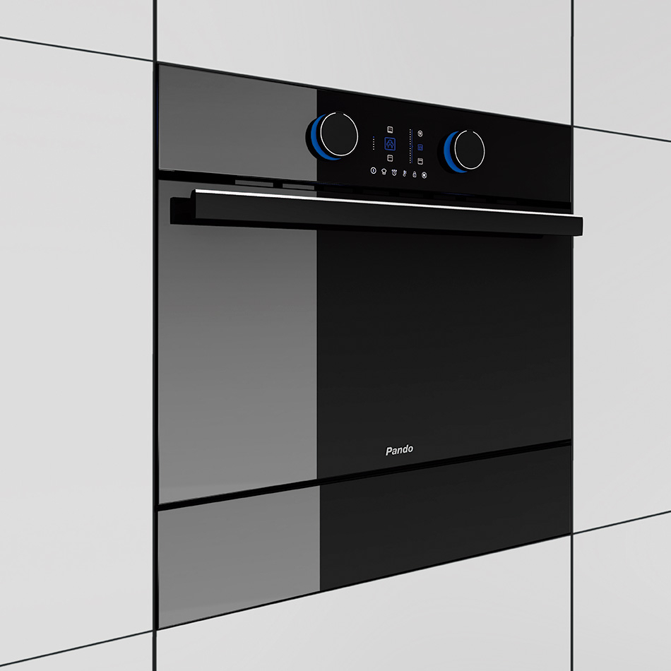 Sertar termic incorporabil Pando PCP-9600, 60 cm, 14 cm, 30–80 °C, Push-to-open, sticlă neagră [2]