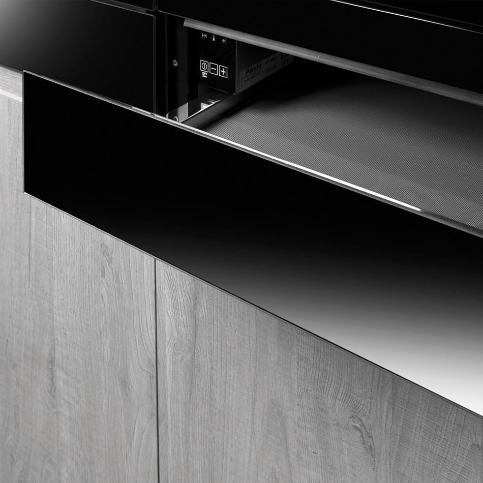 Sertar termic incorporabil Pando PCP-9600, 60 cm, 14 cm, 30–80 °C, Push-to-open, sticlă neagră [4]
