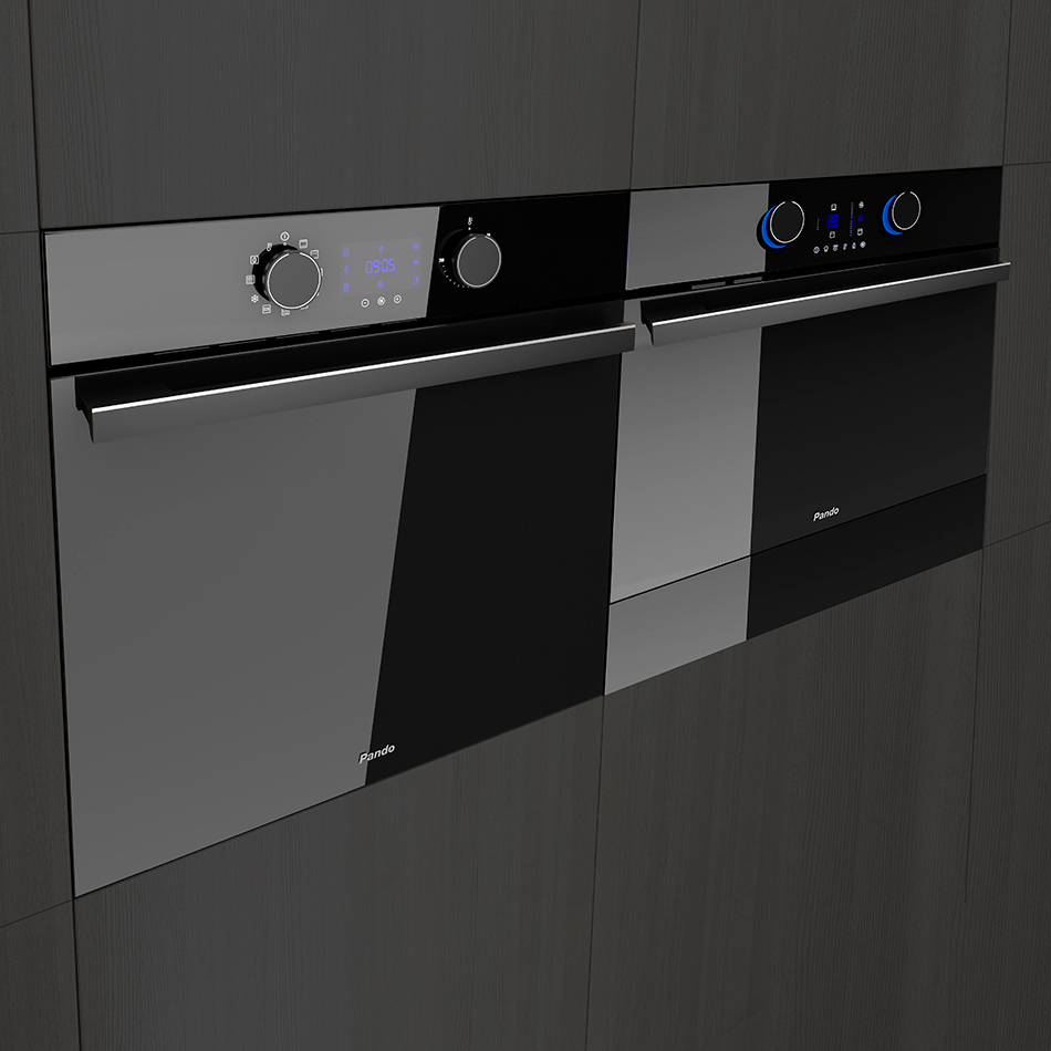 Sertar termic incorporabil Pando PCP-9600, 60 cm, 14 cm, 30–80 °C, Push-to-open, sticlă neagră [5]