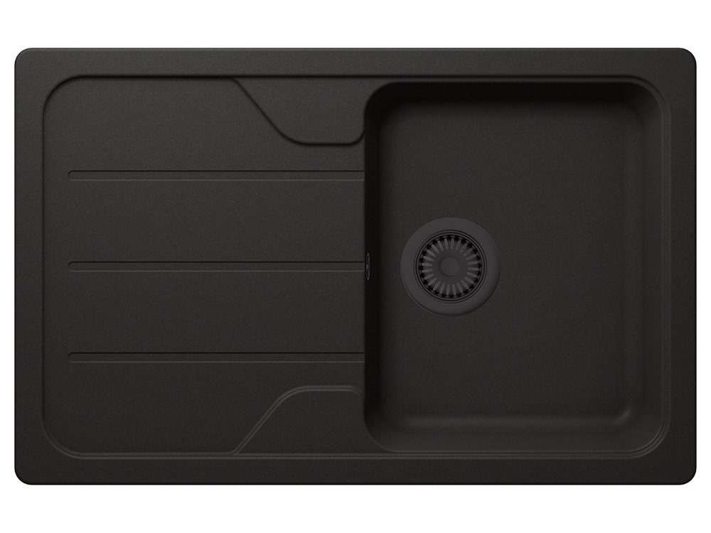 Set chiuveta bucatarie Schock Formhaus D-100S 780 x 500 mm Cristalite Nero cu parti vizibile negru si baterie bucatarie Schock Kantus cu cap extractibil, negru [2]