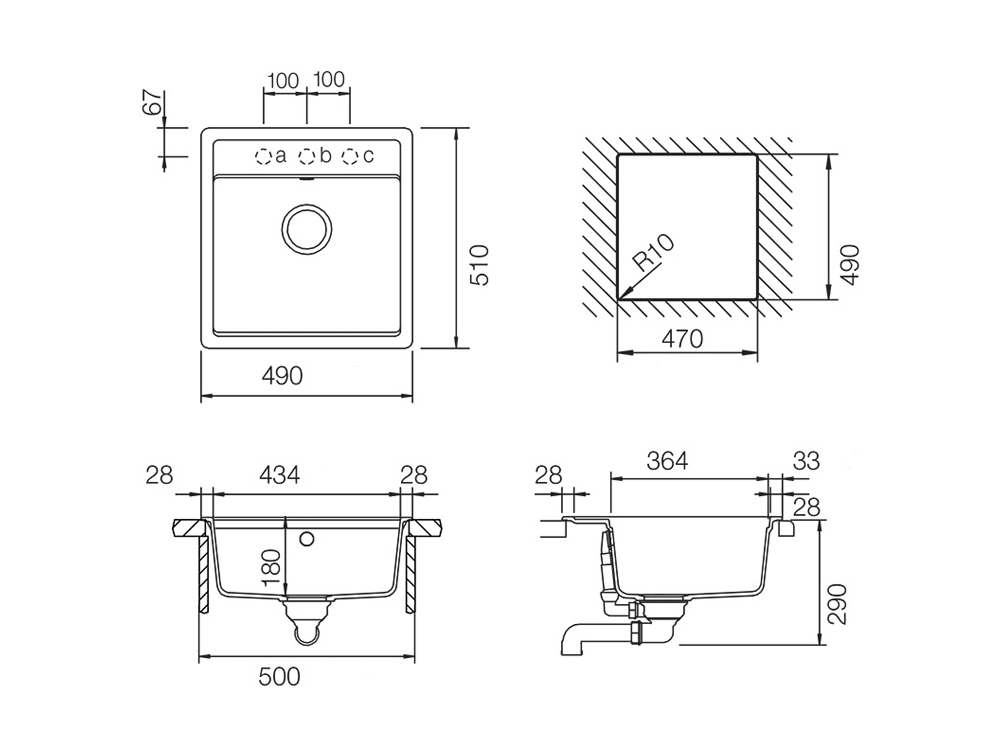 Set chiuveta bucatarie Schock Nemo N-100S 490 x 510 mm Cristalite Alpina, alb si baterie bucatarie Schock Kantus cu cap extractibil, Inox Periat [6]