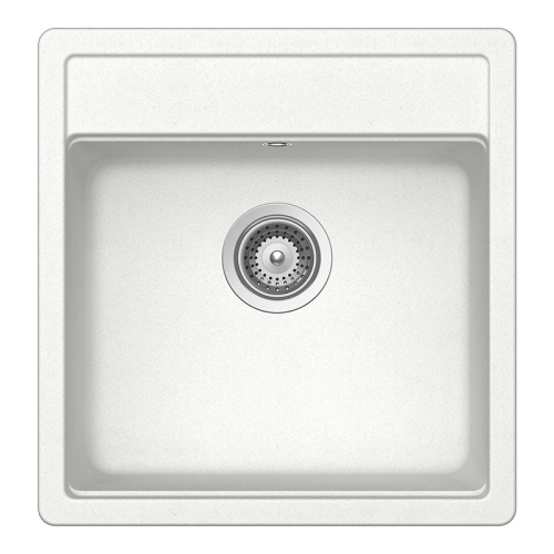 Set chiuveta bucatarie Schock Nemo N-100S 490 x 510 mm Cristalite Alpina, alb si baterie bucatarie Schock Prima Inox Periat [2]