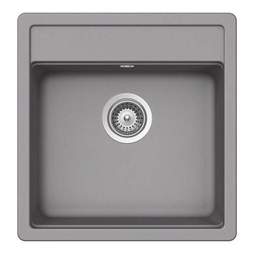 Set chiuveta bucatarie Schock Nemo N-100S 490 x 510 mm Cristalite Croma, gri si baterie bucatarie Schock Kantus cu cap extractibil, Inox Periat [2]