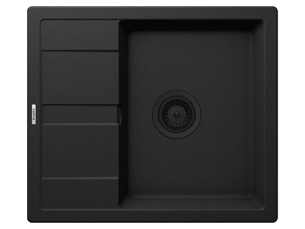 Set chiuveta bucatarie Schock Ronda D-100 580 x 500 mm Cristalite Nero cu parti vizibile negru si baterie bucatarie Schock Prima negru [2]