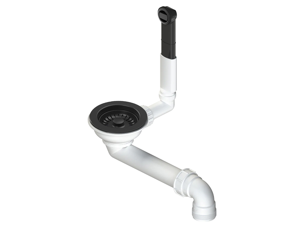 Set chiuveta bucatarie Schock Ronda D-100L 650 x 500 mm Cristalite Nero cu parti vizibile negru si baterie bucatarie Schock Kantus cu cap extractibil, negru [6]