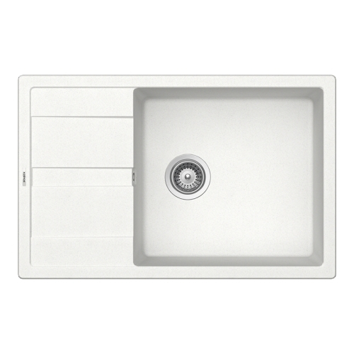 Set chiuveta bucatarie Schock Ronda D-100XL 780 x 500 mm Cristalite Alpina, alb si baterie bucatarie Schock Prima Inox Periat [2]