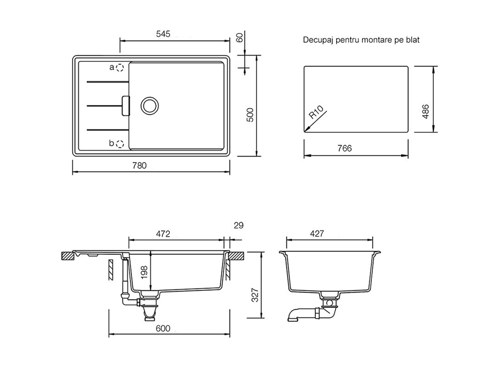 Set chiuveta bucatarie Schock Tia D-100LS 780 x 500 mm Cristadur Puro, negru intens cu parti vizibile si baterie bucatarie Schock Kavus cu cap extractibil Puro [6]