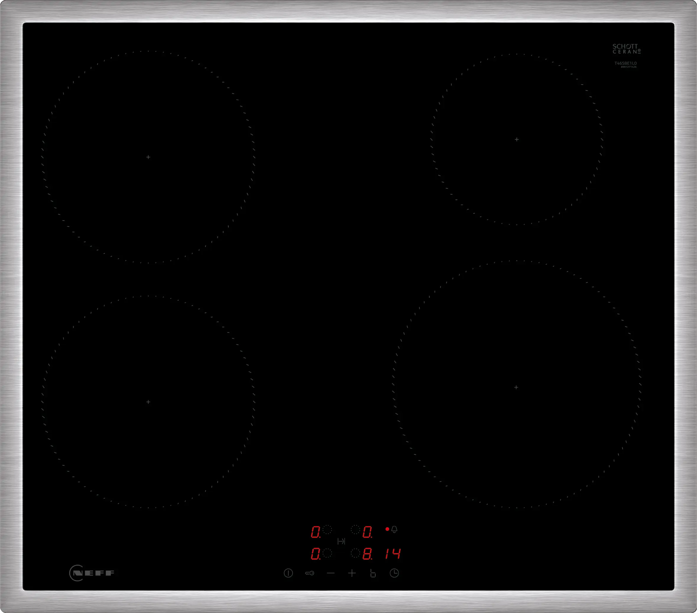 Set cuptor + plită cu inducție NEFF BTX46PIB0, 60 cm, cuptor 71 L CircoTherm®, plită inducție 4 zone, PowerBoost, sticlă neagră / inox [2]