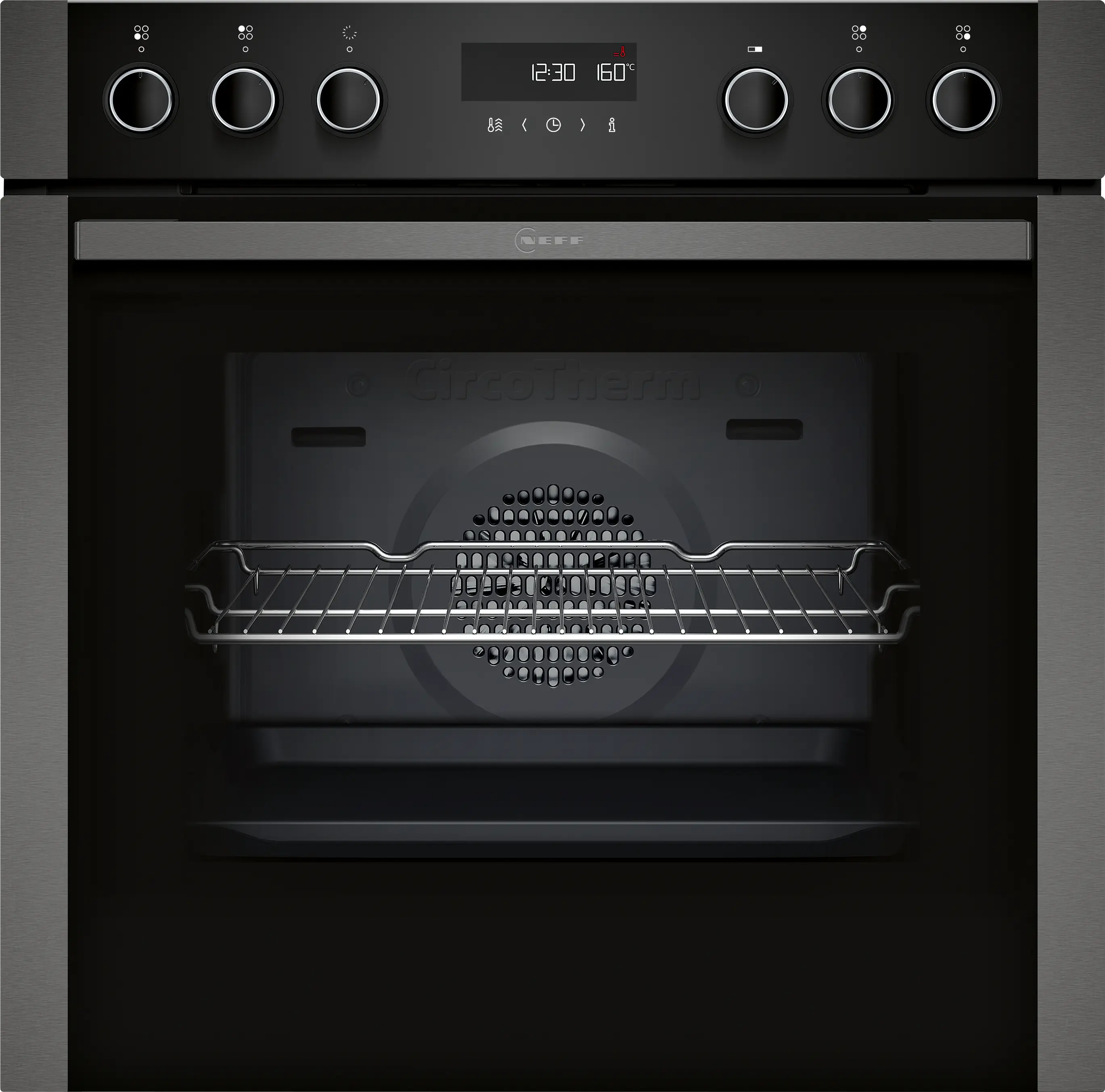 Set cuptor + plită cu inducție NEFF HMK320SP, 60 cm, cuptor 71 L CircoTherm®, plită inducție 4 zone PowerBoost, control prin cuptor, sticlă ceramică neagră / inox [2]