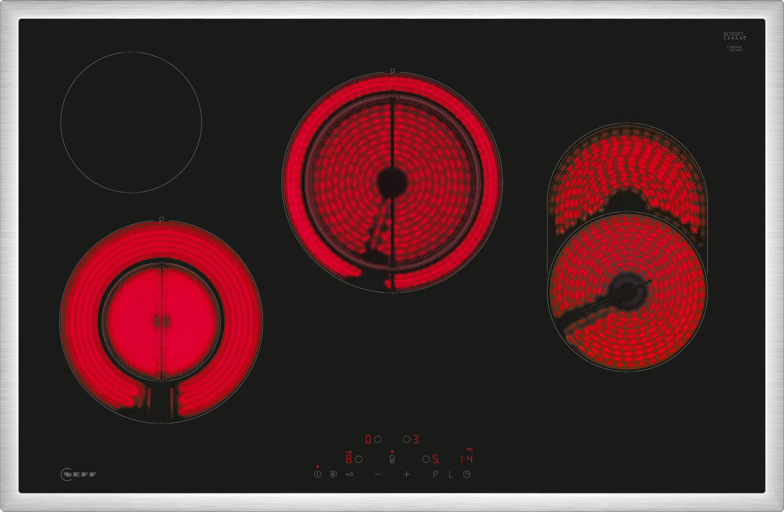 Set cuptor + plită vitroceramică NEFF BX38B0, 60 cm, cuptor 71 L CircoTherm®, plită electrică 4 zone TouchControl, sticlă ceramică neagră / inox [2]