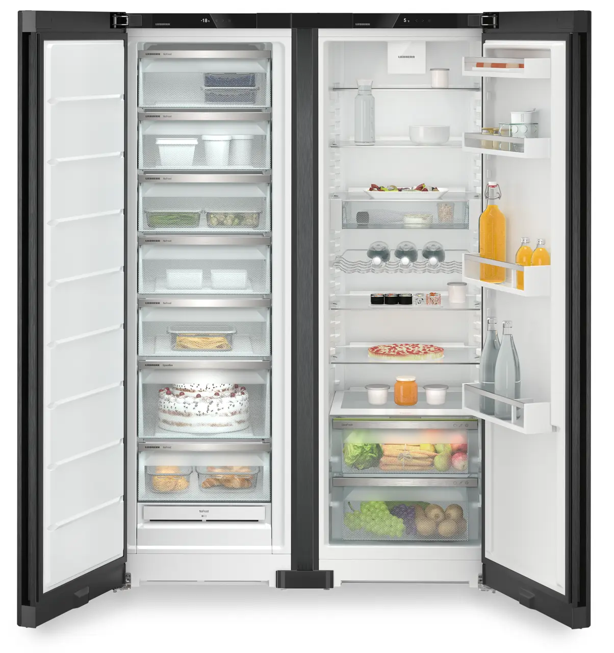 Side by Side Liebherr XRFbd 5220, 676 l, NoFrost, EasyFresh, BluPerformance,185.5 cm, Clasa E, BlackSteel [3]