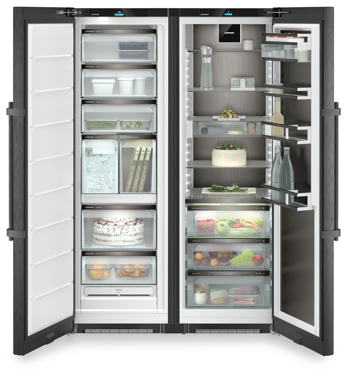 Side-by-side Liebherr XRFbs 5295, 663 l, BioFresh Professional, NoFrost, IceTower, BlackSteel [2]