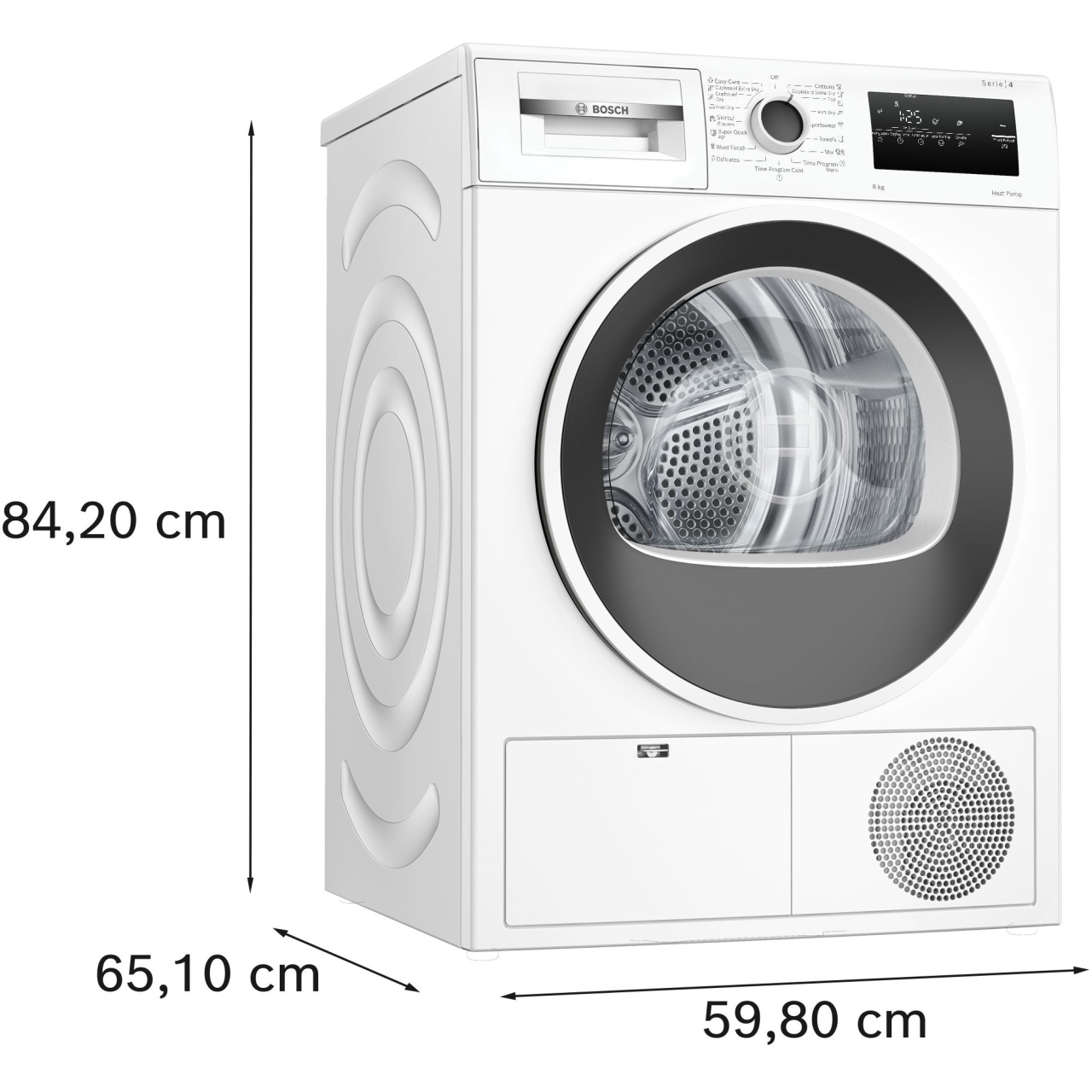 Uscator de rufe Bosch WTH83256BY, Pompa de caldura, 8 kg, 15 programe, Anti-sifonare, AutoDry Technology, EasyClean condenser, Clasa E [2]