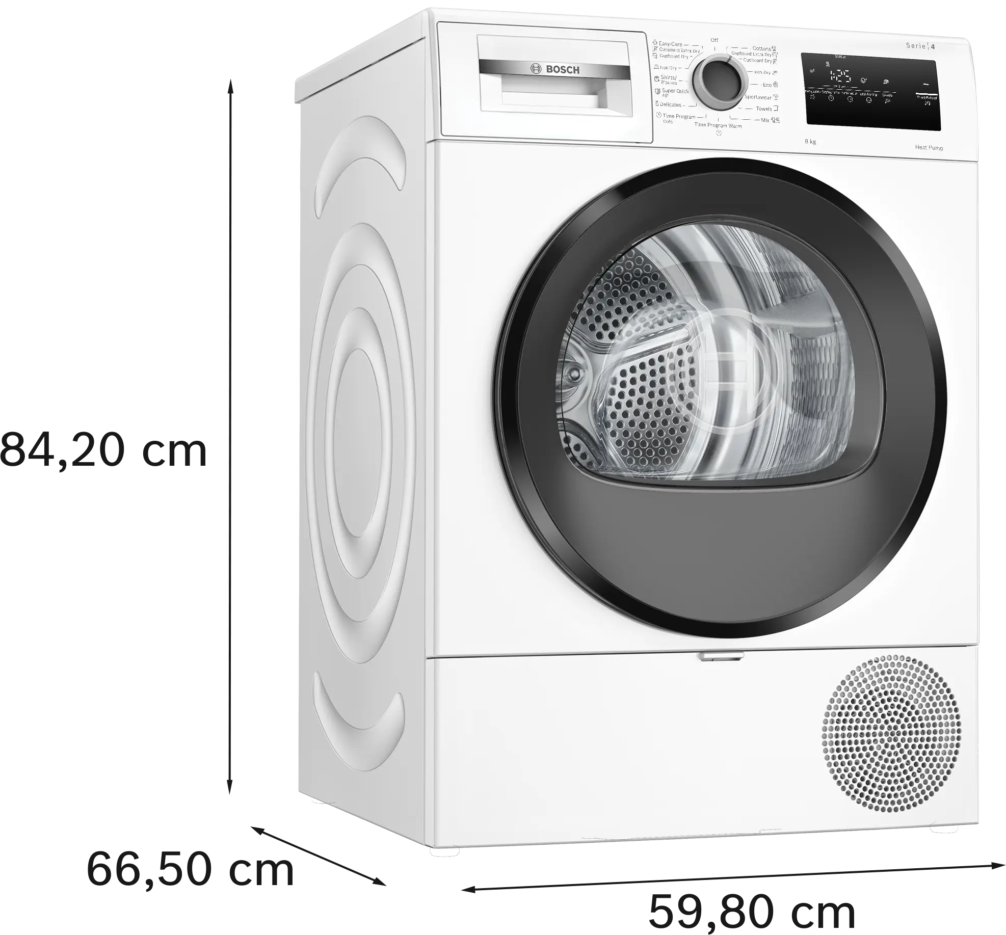 Uscător de rufe Bosch Seria 4 WTH85221BY, 8 kg, cu pompă de căldură, alb [8]