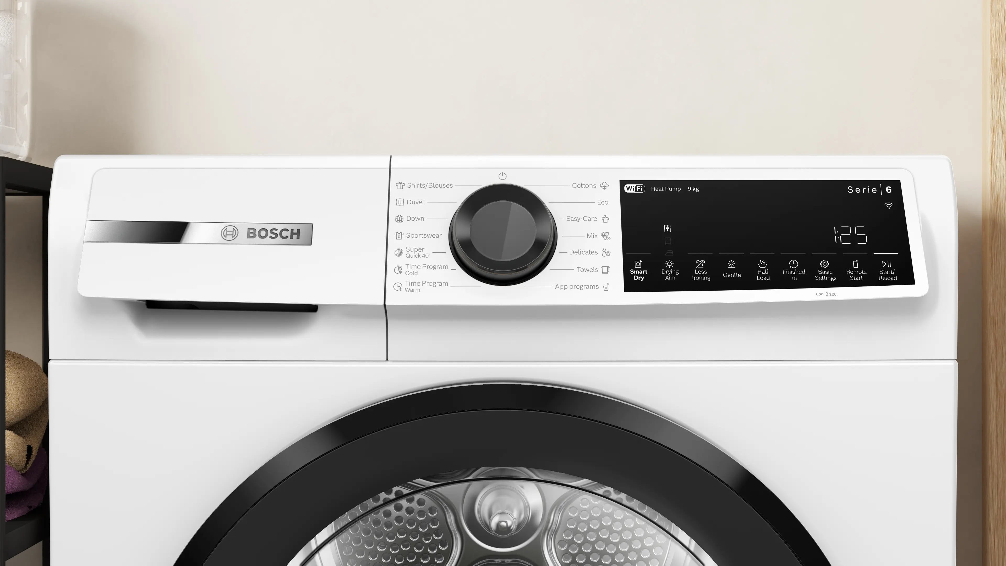 Uscător de rufe Bosch Seria 6 WQJ24201BY, 9 kg, cu pompă de căldură, alb [5]