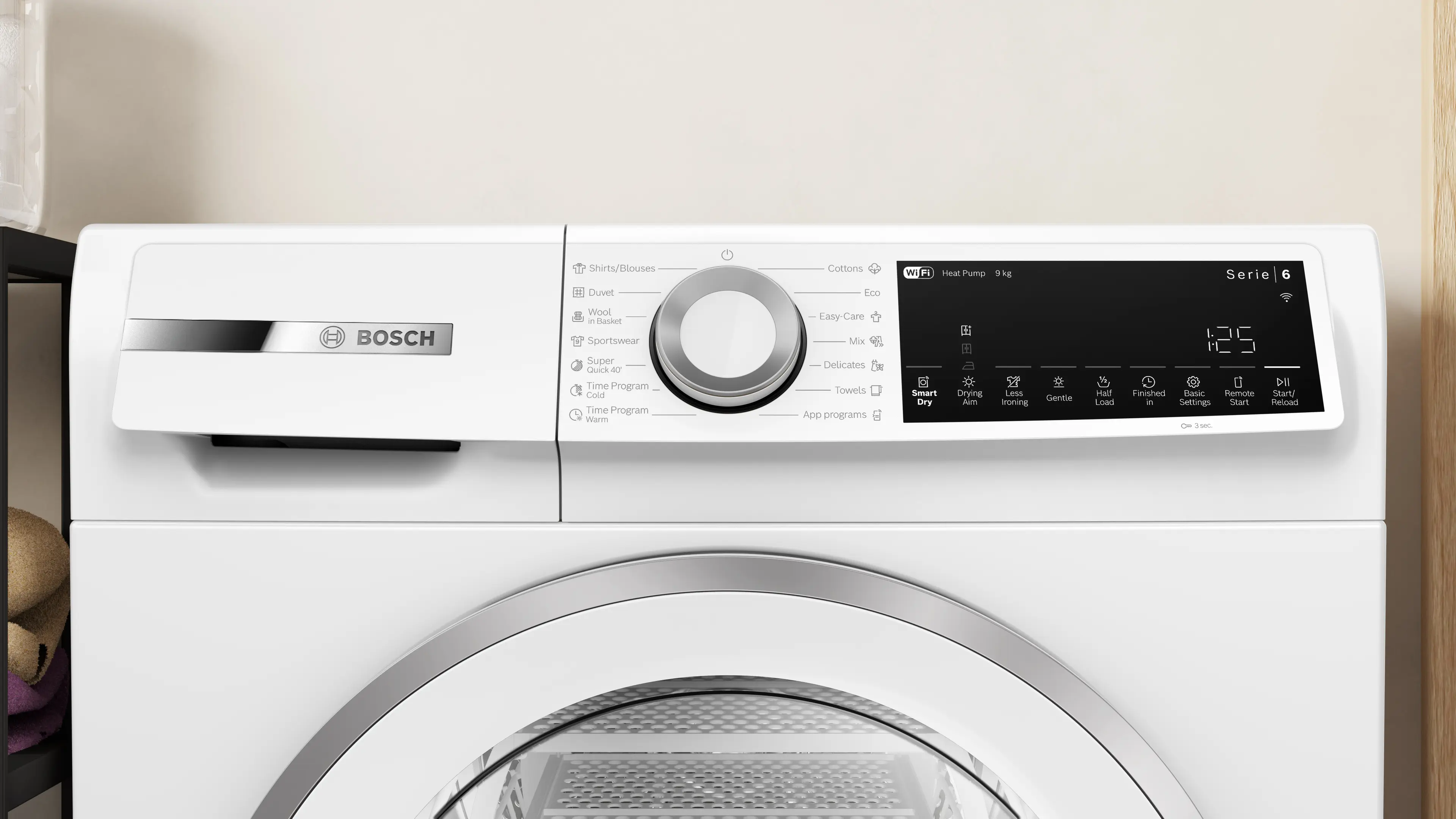 Uscător de rufe Bosch Seria 6 WQJ24292BY, 9 kg, cu pompă de căldură, alb [6]