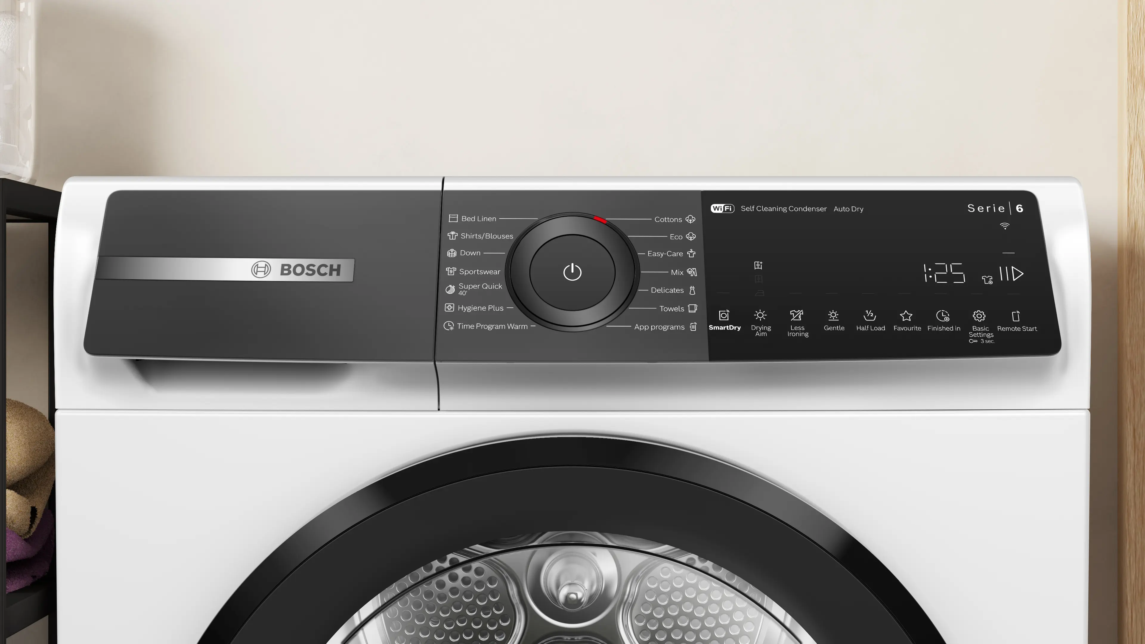 Uscător de rufe cu condensare și pompă de căldură 9 kg, Bosch Seria 6, Alb [2]