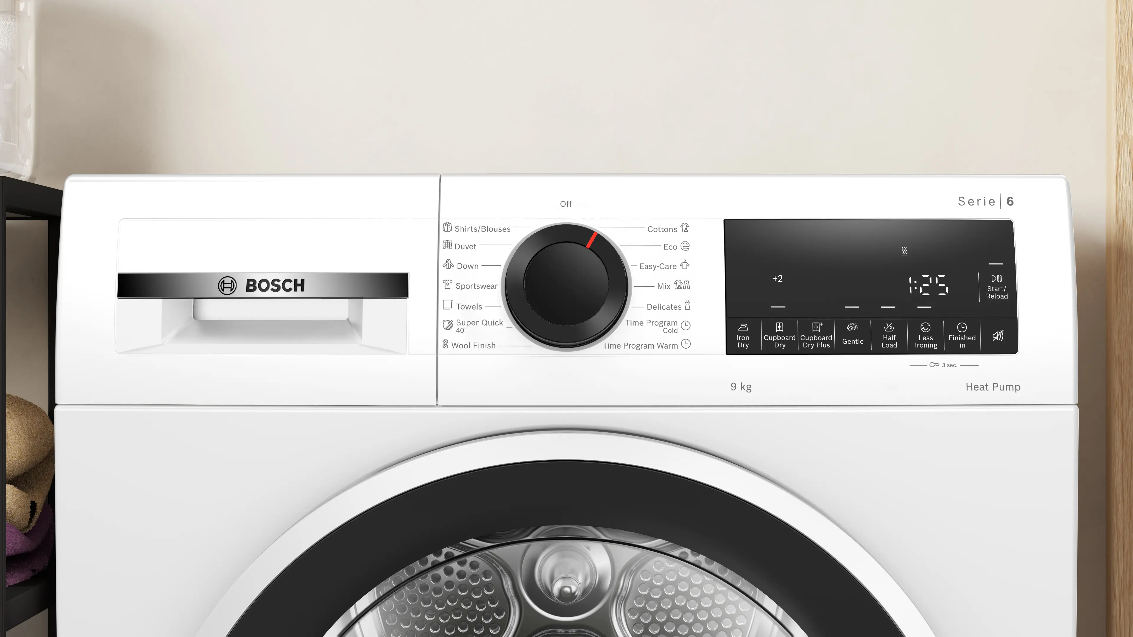 Uscător de rufe Bosch Seria 6 WQG24101BY, 9 kg, cu pompă de căldură, alb [4]