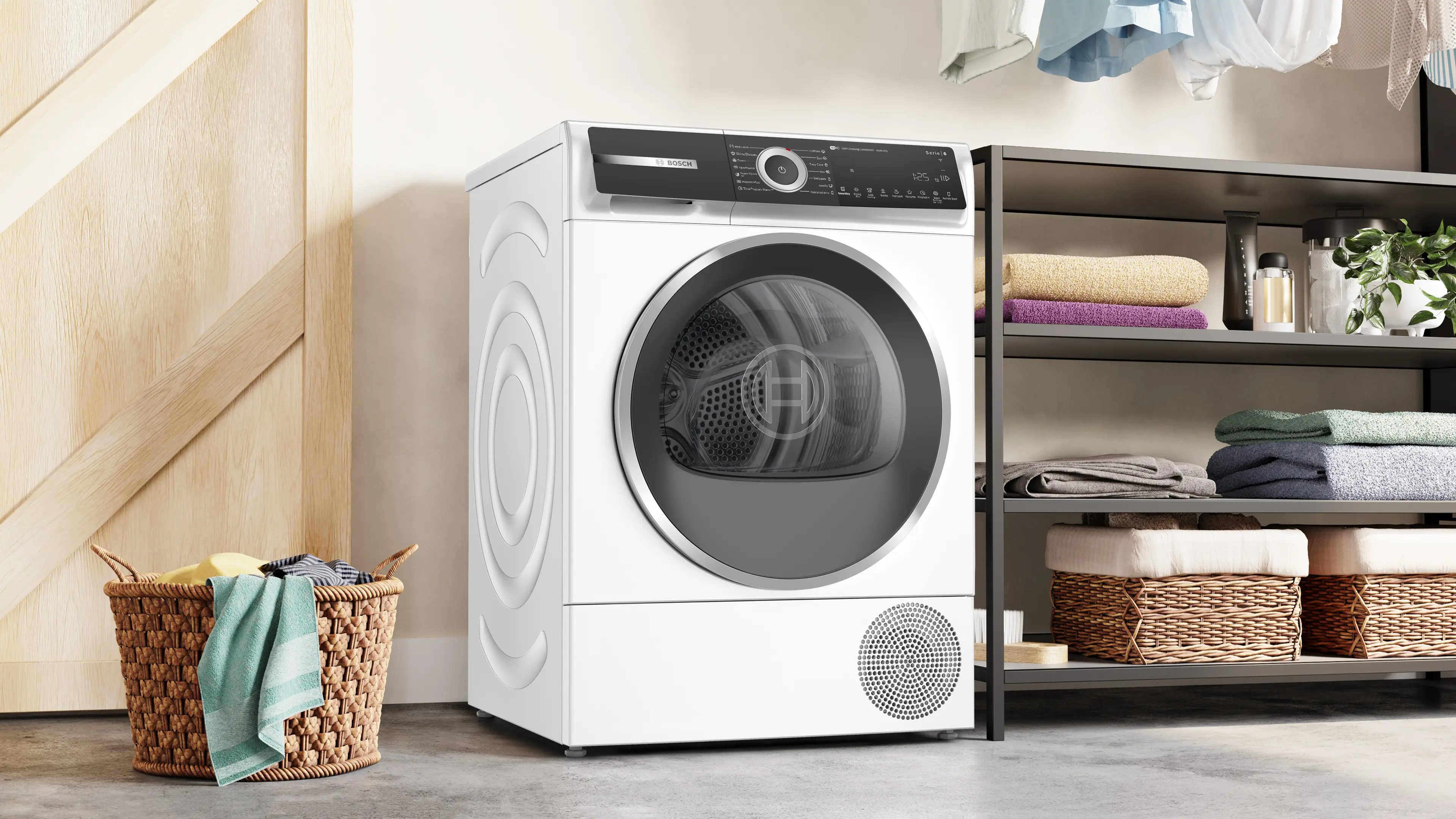 Uscător de rufe Bosch Seria 6 WQH245B4BY, 9 kg, cu pompă de căldură, alb [8]