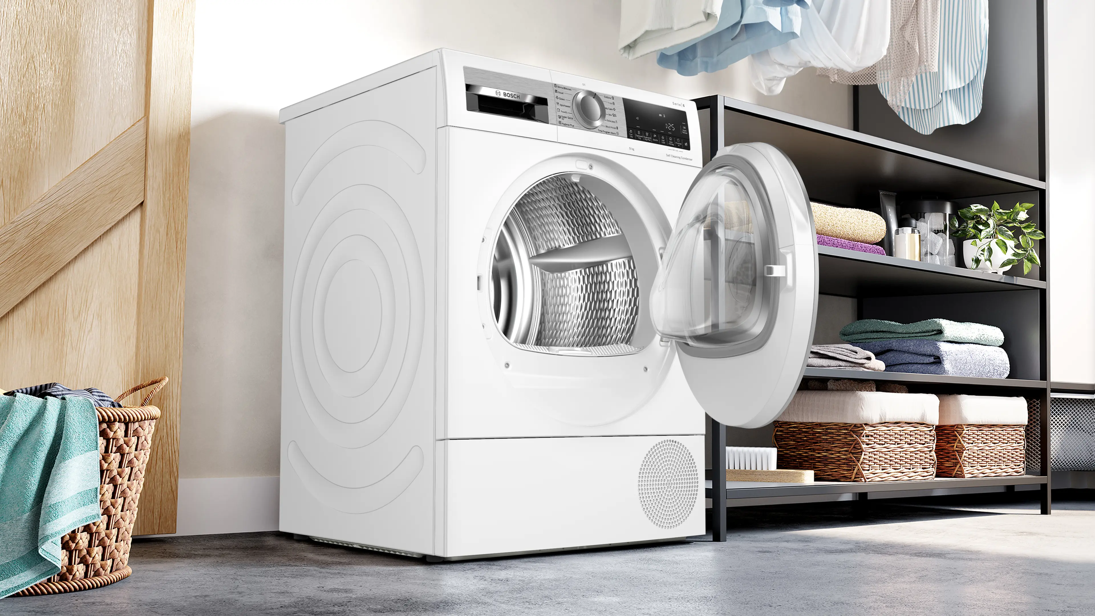 Uscător de rufe Bosch Seria 6 WQG24591BY, 9 kg, cu pompă de căldură, alb [6]