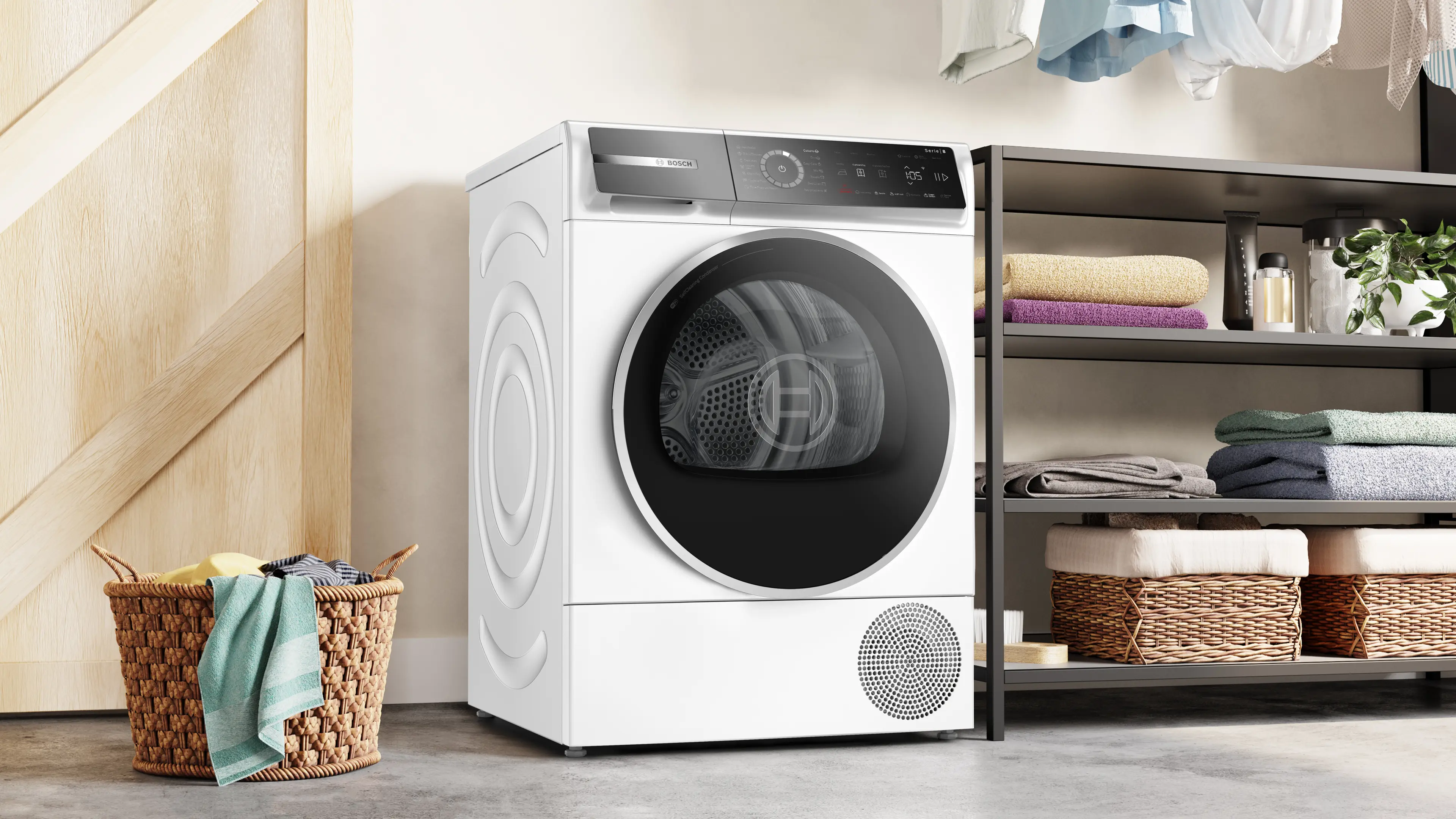 Uscător de rufe Bosch Seria 8 WQB246CNBY, 9 kg, cu pompă de căldură, alb [12]