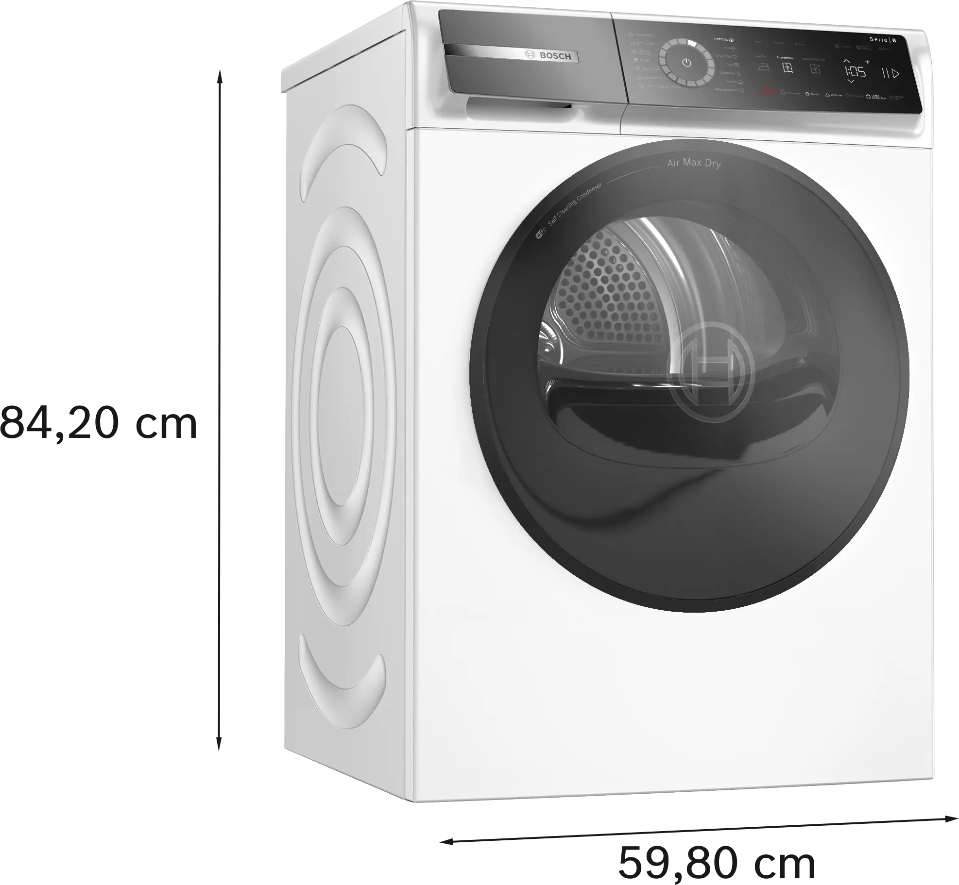 Uscător de rufe Bosch Seria 8 WRB247CNBY, 9 kg, cu pompă de căldură, alb [16]
