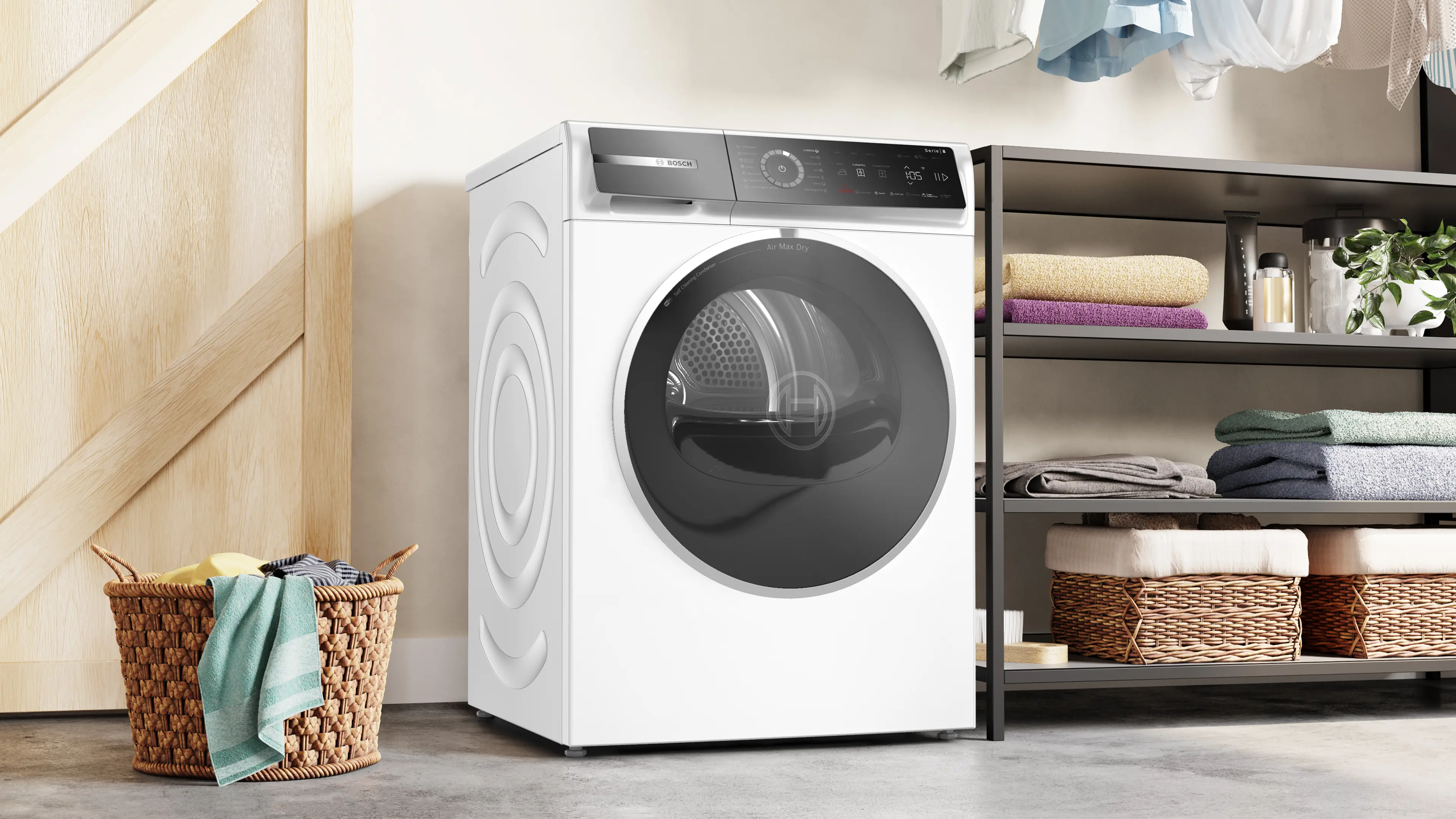 Uscător de rufe Bosch Seria 8 WRB247CNBY, 9 kg, cu pompă de căldură, alb [15]