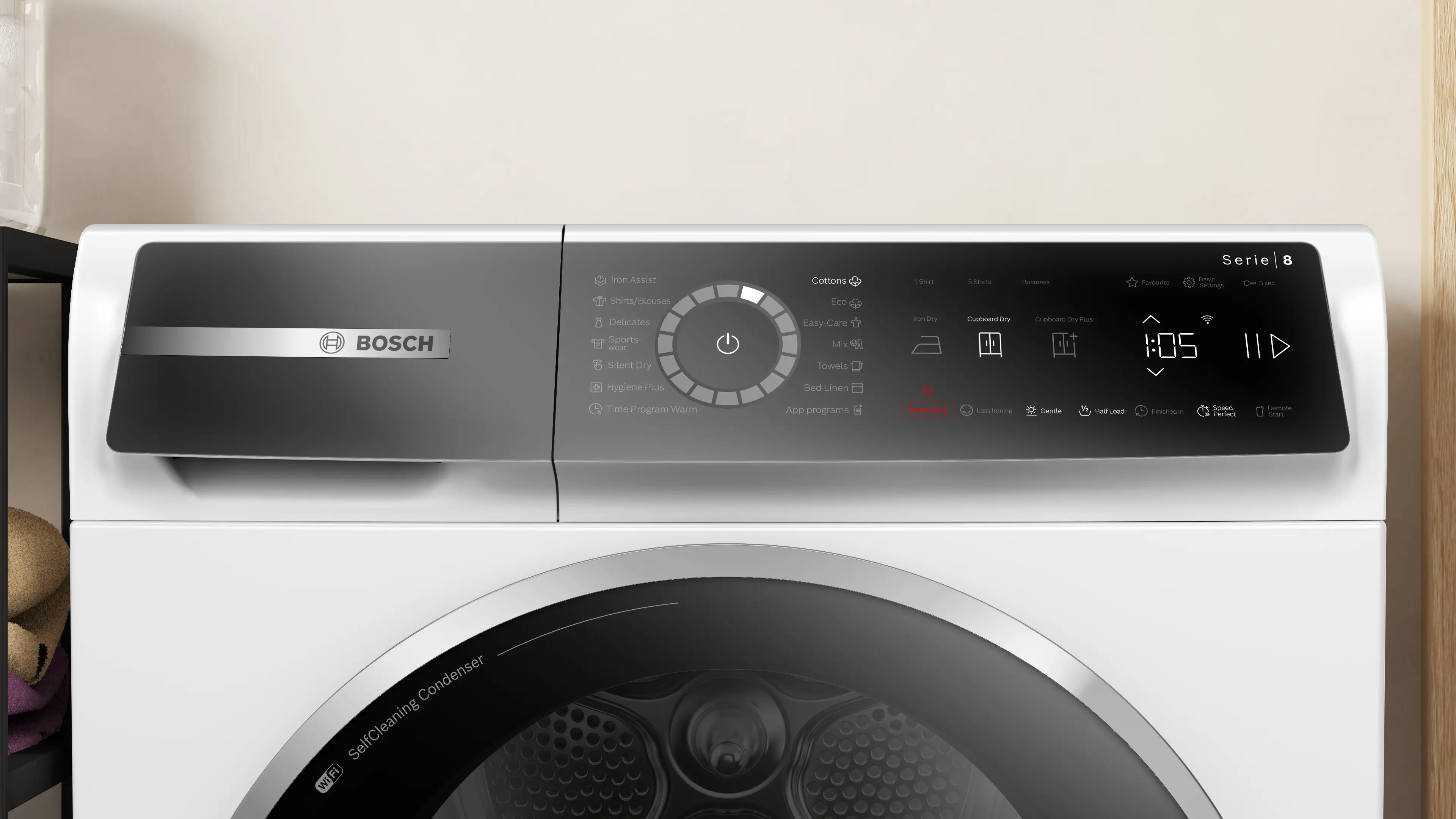 Uscător de rufe Bosch Seria 8 WQB246CNBY, 9 kg, cu pompă de căldură, alb [9]