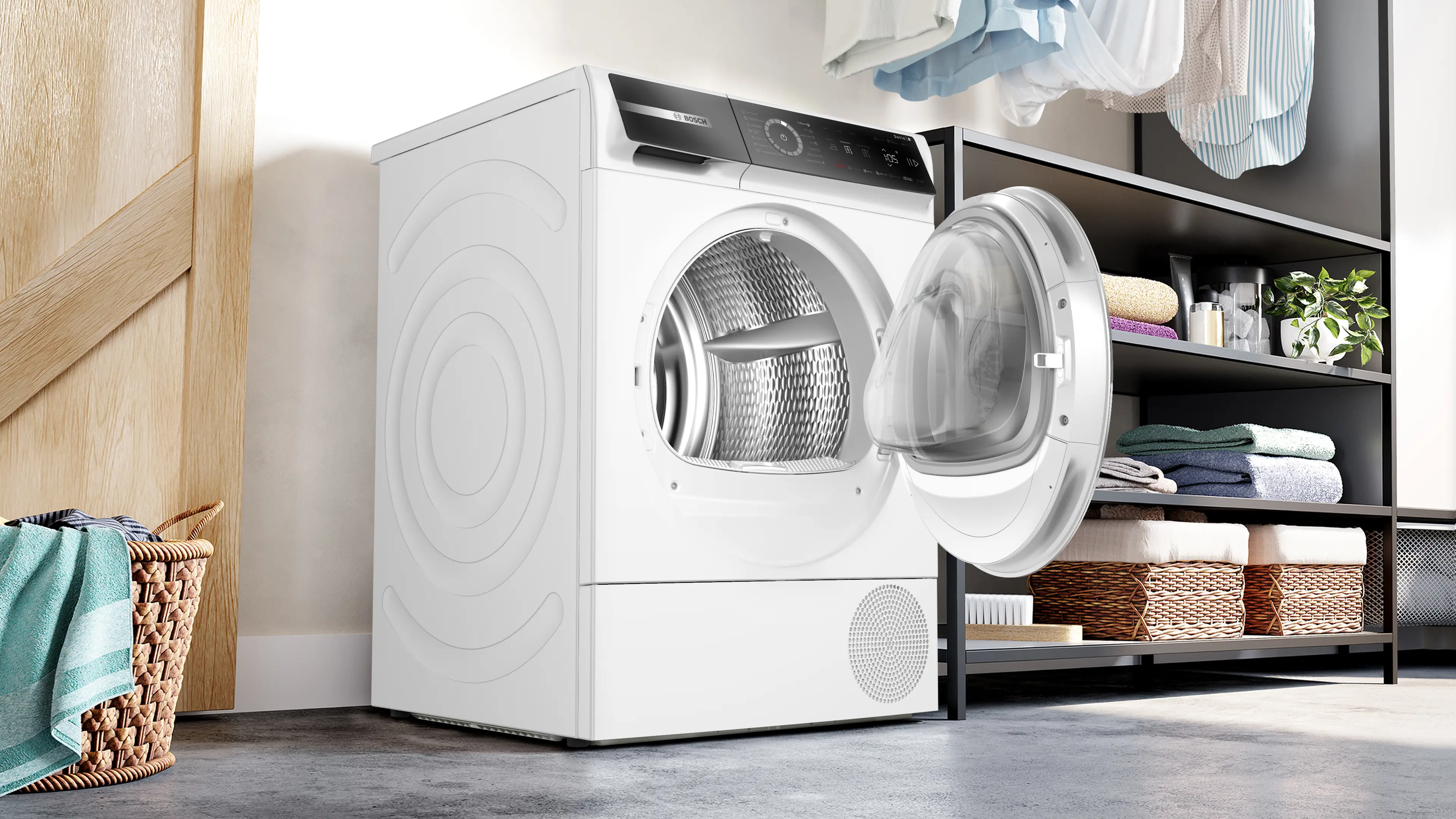 Uscător de rufe Bosch Seria 8 WQB246CNBY, 9 kg, cu pompă de căldură, alb [11]