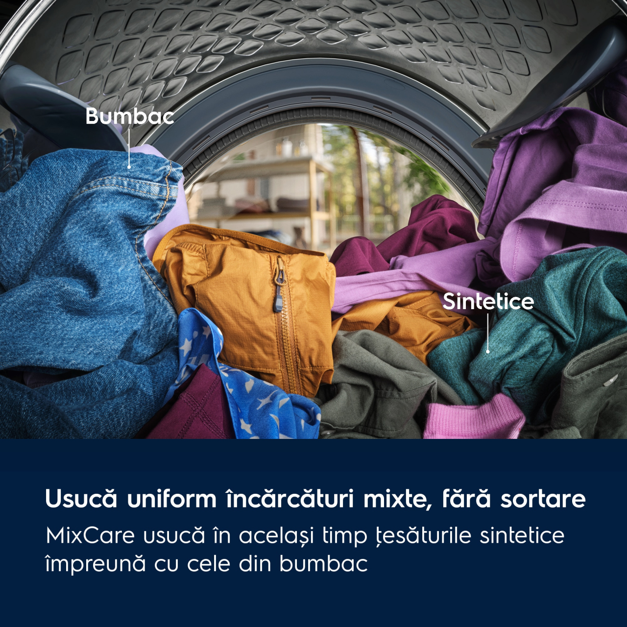 Uscător de rufe cu pompă de căldură Electrolux EW6D195GE – 9 kg, GentleCare600 cu SensiCare & MixCare, EasyClean & AntiCrease, Clasa A+++, Alb [8]