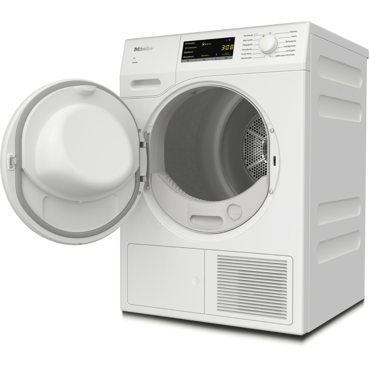 Uscator de rufe cu pompa de caldura Miele TCA230WP Active T1, 7 kg, clasa energetica A++, EcoDry, FragnanceDos, PerfectDry, EasyControl, Alb Lotus [2]