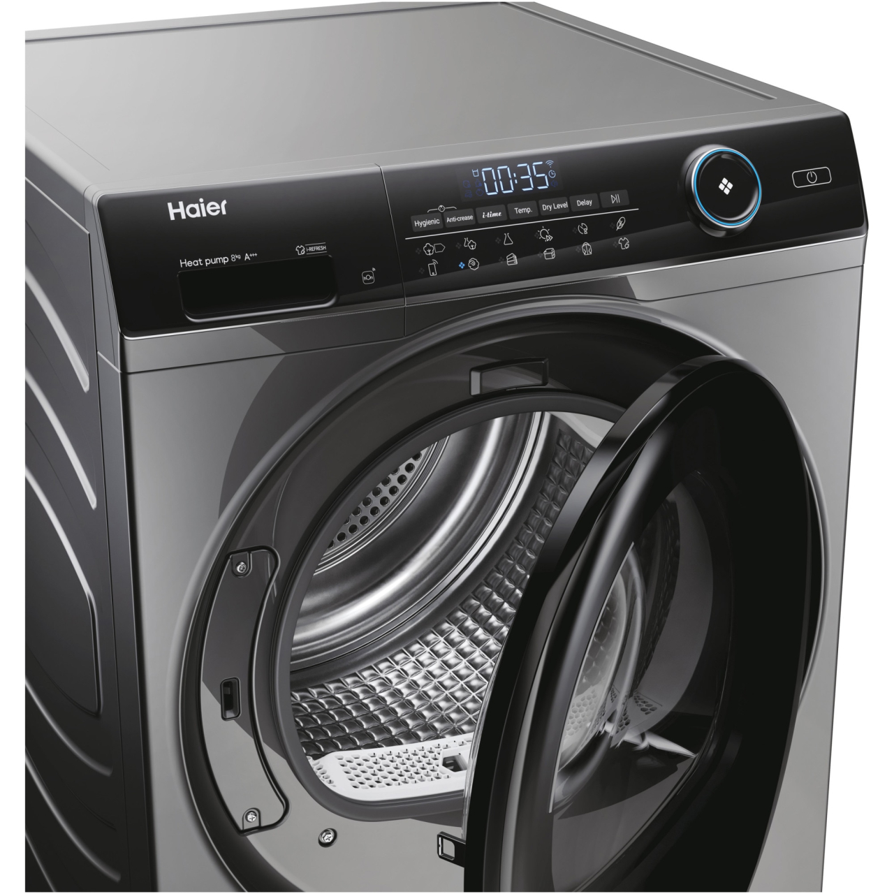 Uscator de rufe Haier HD80-A3959R-S, Pompa de caldura, 8 kg, Clasa C, Motor Inverter, i-Refresh, Dry Sensor, WiFi, Antracit [5]
