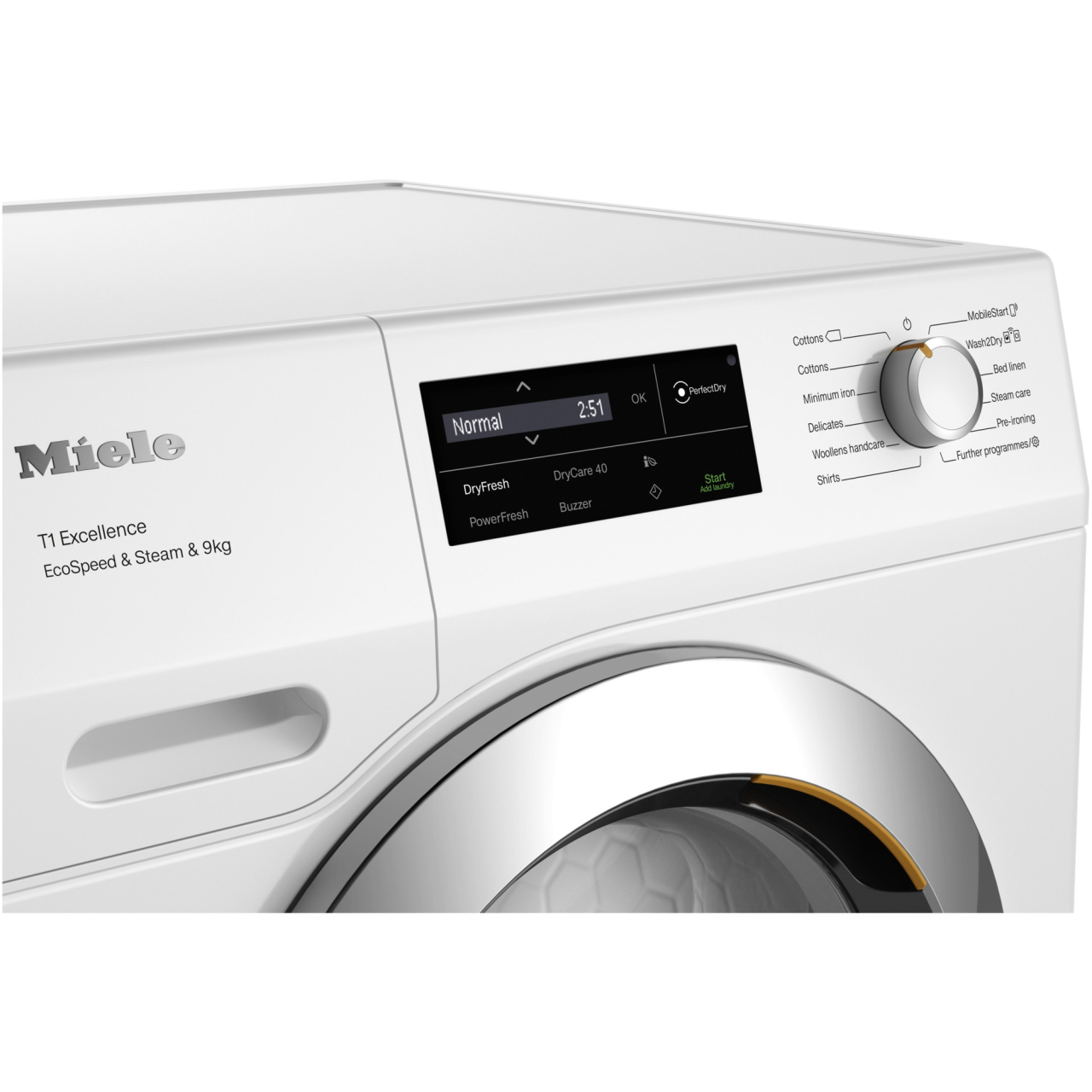 Uscator de rufe Miele TEH795WP, Pompa de caldura, Wi-Fi, 9 kg, Clasa A+++, PerfectDry, Steam Finish, Tehnologie EcoDry, FragranceDos, Alb [4]
