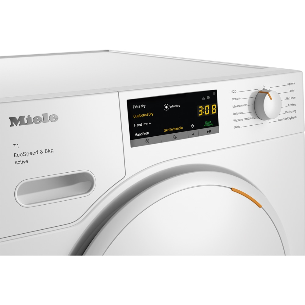 Uscator de rufe MIELE TWA 520 WP Active, Pompa de caldura, 8 kg, 12 programe, Clasa C, alb [3]