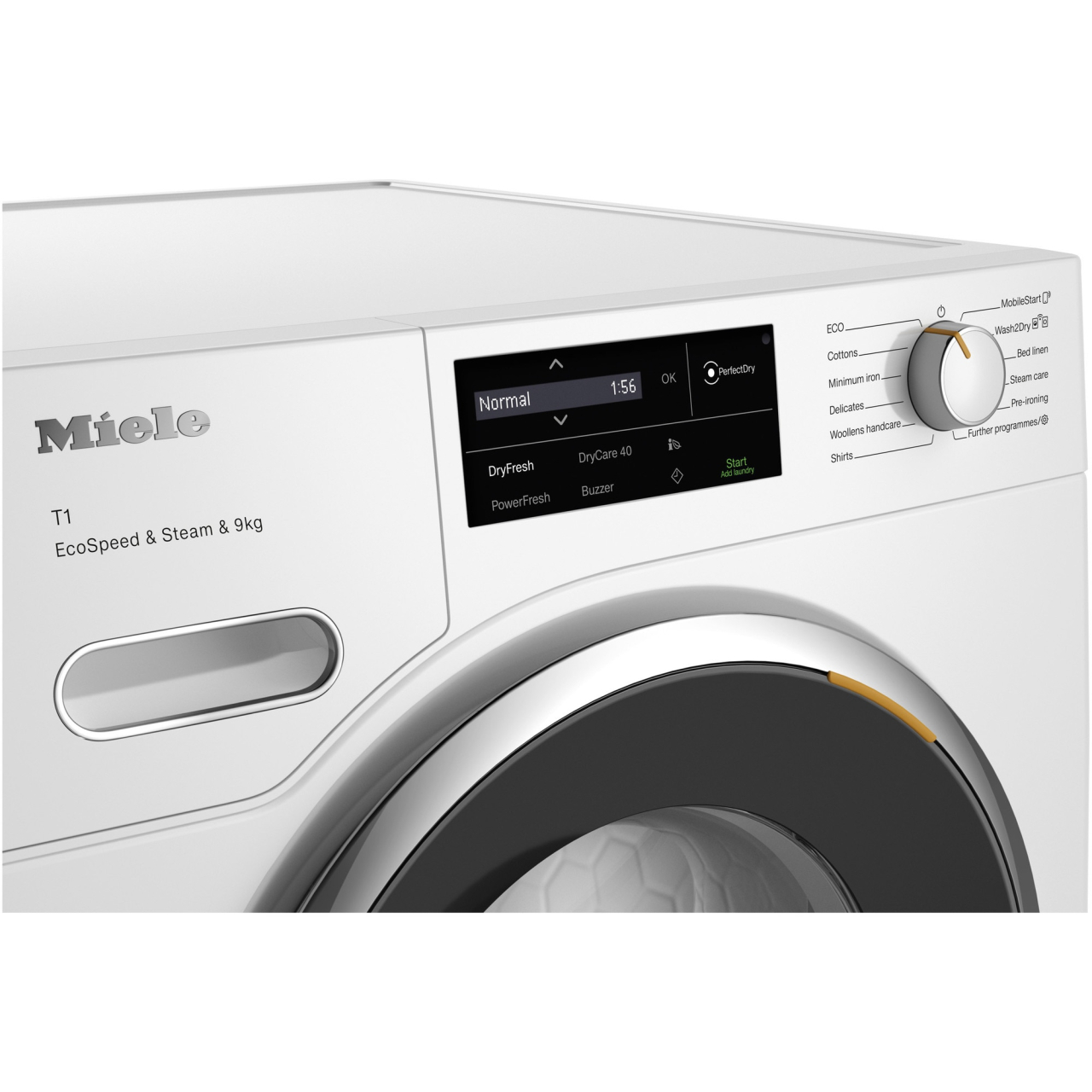 Uscator de rufe Miele TWL680WP, clasa C, 9 kg, ComfortSensor, SteamCare, SilenceDrum, DryCare 40, Alb [4]