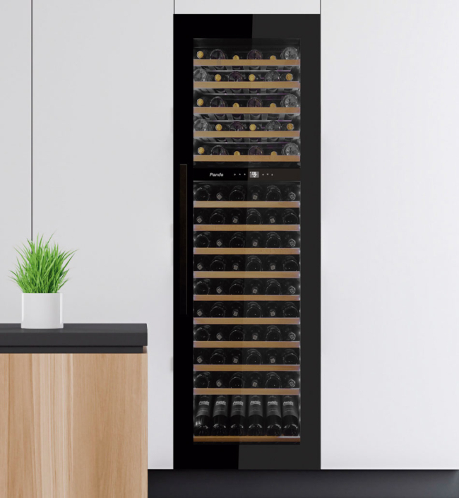 Vitrina de vin incorporabila Pando PVMAVP 178-101, latime 60 cm, 101 sticle, 2 zone de racire, deschidere PUSH-TO-OPEN [2]
