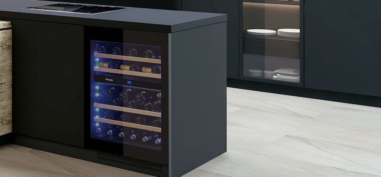 Vitrina de vin incorporabila Pando PVMBP 60-44, latime 60 cm, 44 sticle, 2 zone de racire, deschidere PUSH-TO-OPEN [4]