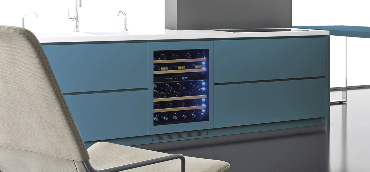 Vitrina de vin incorporabila si panelabila Pando PVMBP HD 60-45 PA, latime 60 cm, 45 sticle, 2 zone de racire, deschidere PUSH-TO-OPEN [2]