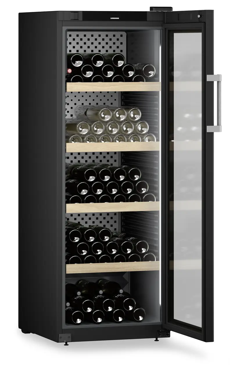 Vitrina pentru vinuri Liebherr WPbli 5031 GrandCru Selection 196 sticle, Clasa F, Control electronic Display,Rafturi lemn,  H 168.4 cm, 386 l, Negru [8]